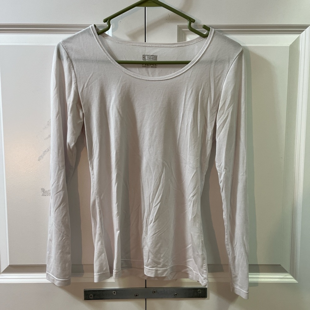 32 Degrees Classic White Long Thermal Sleeve Tee
